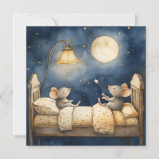 Carte de voeux pour souris au coucher