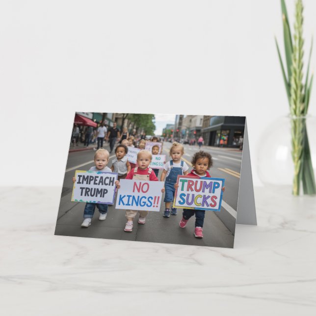 Carte de vœux pour tout-petit No Kings (Devant)