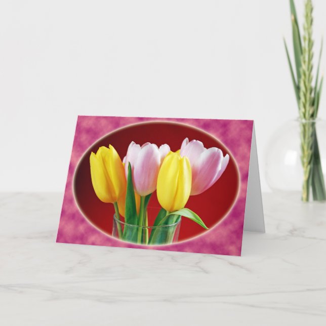 Carte de voeux pour tulipes de printemps (Devant)