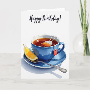 Carte de vœux pour un anniversaire avec une tasse