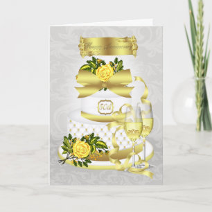 Carte de vœux pour un anniversaire de mariage d'or