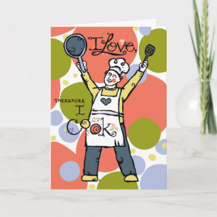 Carte de vœux pour un homme qui aime cuisiner !
