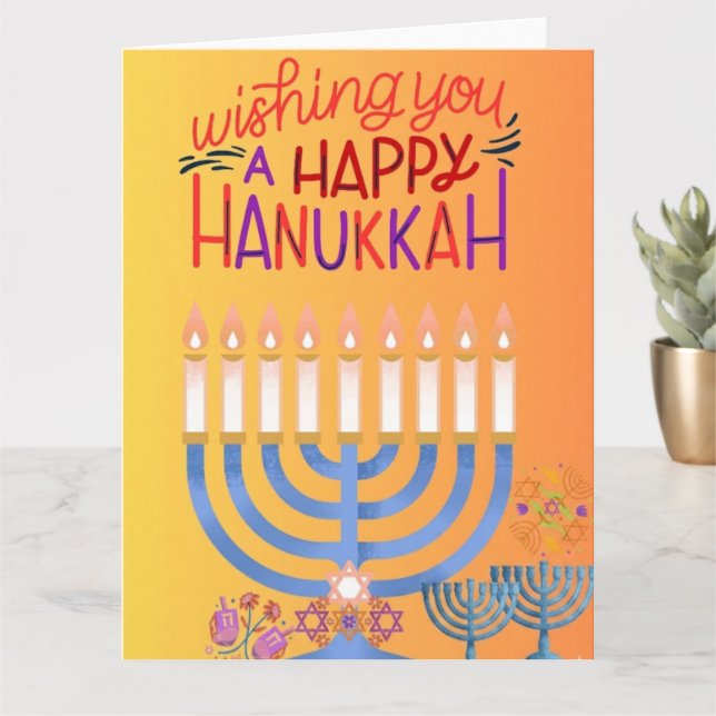 Carte de vœux pour un joyeux Hanoukka (Petite plante)
