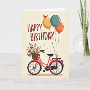 Carte de vœux pour un vélo d'anniversaire