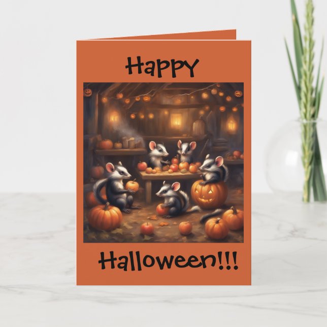 Carte de vœux pour une fête d'Halloween de bébé mo (Devant)