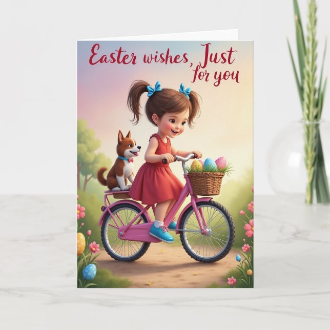 Carte de vœux pour une joyeuse balade à vélo de pr (Devant)