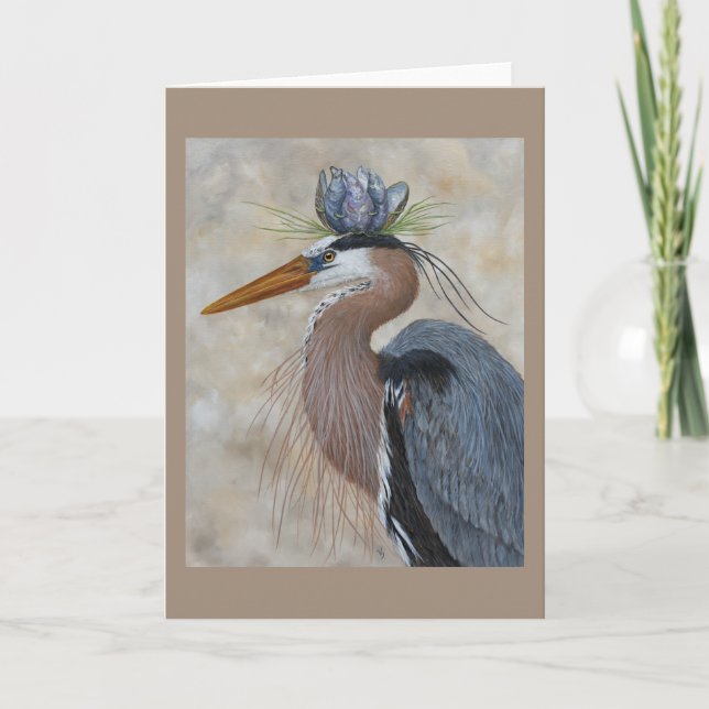 Carte de voeux Pourcentage Heron (Devant)