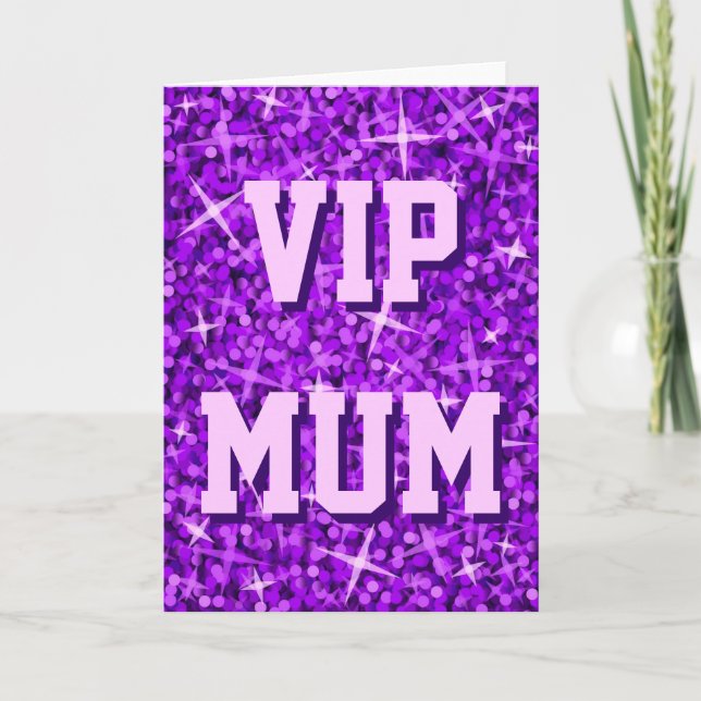 Carte de voeux pourpre de "MAMAN de VIP" de (Devant)