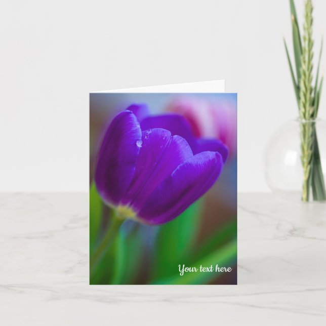 Carte de voeux pourpre Tulip (Devant)