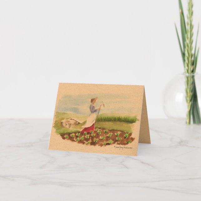 Carte de vœux Prairie Woman (Devant)