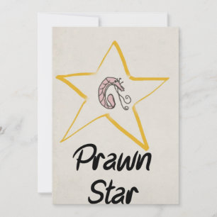 Carte de voeux Prawn Star pun