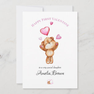 Carte de vœux premier ours en peluche de la Saint-