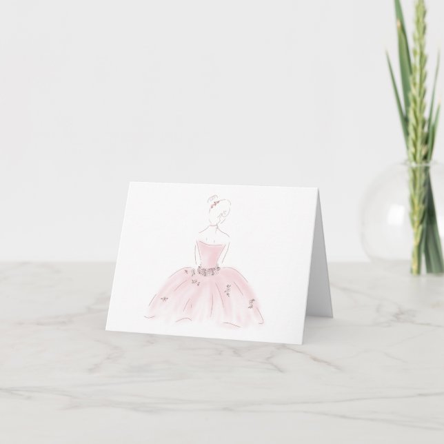 Carte de voeux "Pretty in Pink", blanc (Devant)