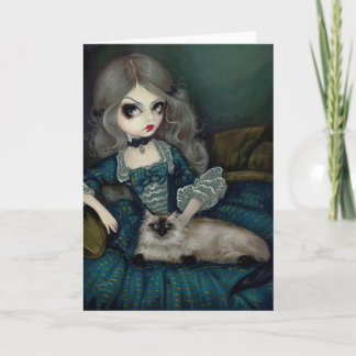 Carte de voeux "Princesse avec un chat himalayen"
