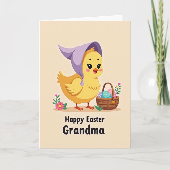 Carte de vœux printanière joyeuse pour Pâques (Devant)