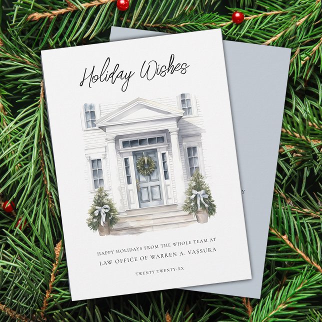 Carte de vœux professionnelle moderne pour les fêt (Modern Holiday Wishes Business Flat Holiday Card)