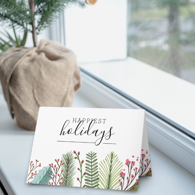 Carte de vœux professionnelle pour les fêtes de fi (Happiest Holidays Business Style Holiday Card)