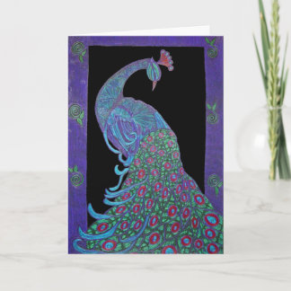 Carte de voeux - Proud Peacock