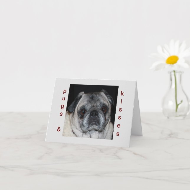 Carte de vœux Pugs & Kisses (Petite plante)