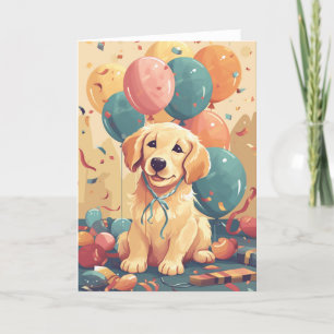 Carte de voeux Puppy Golden Retriever