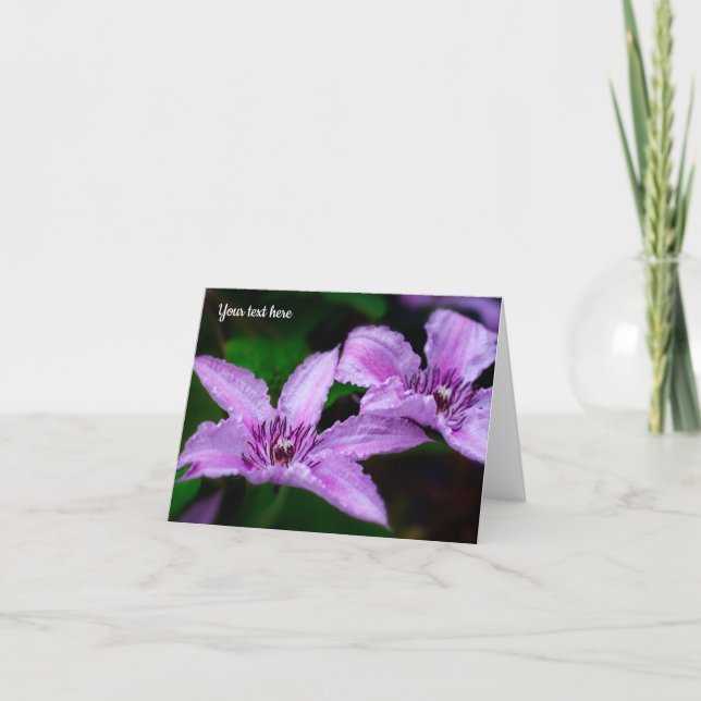 Carte de voeux Purple Clematis (Devant)