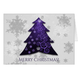 Carte de voeux Purple Festive Christmas Tree
