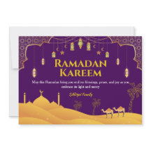 Carte de voeux Purple & Gold Ramadan Moubarak