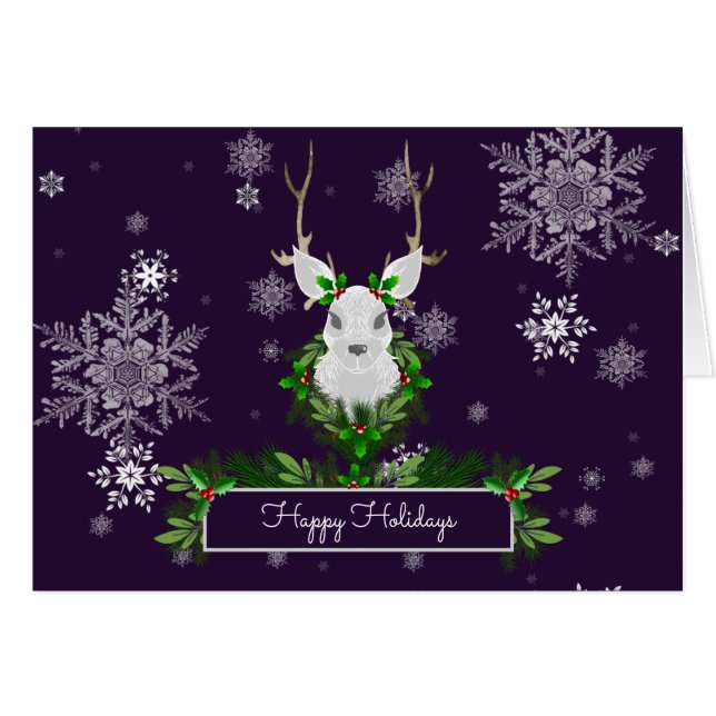 Carte de voeux Purple Reindeer (Devant horizontal)