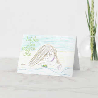 Carte de vœux « Que la mer vous libère »