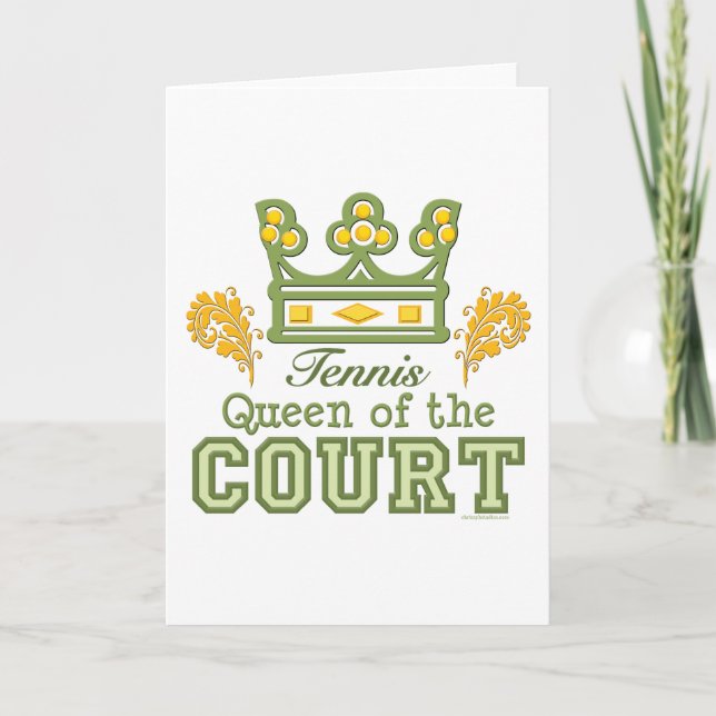 Carte De Voeux Queen Of The Court Tennis (Devant)