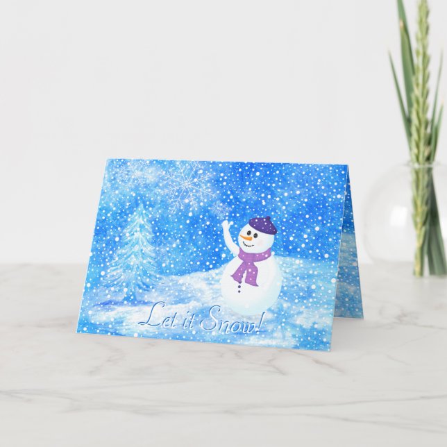 Carte de vœux Qu'il neige (Devant)