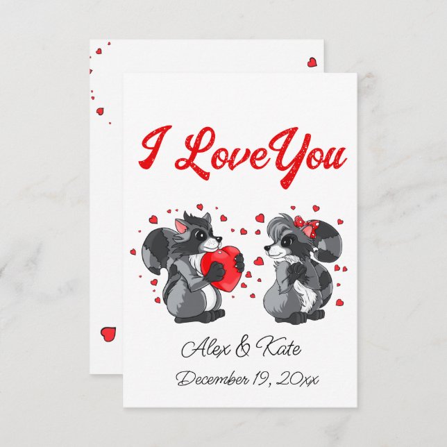 Carte de voeux Raccoon (Devant / Derrière)