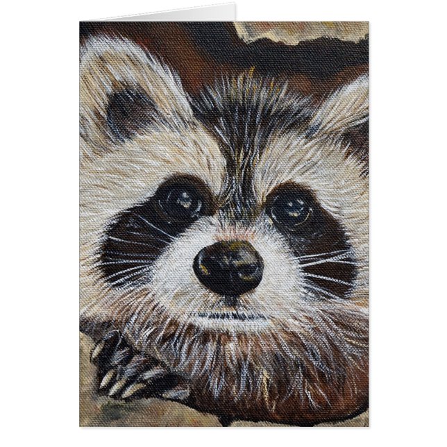 Carte de voeux Raccoon Painting (Devant)