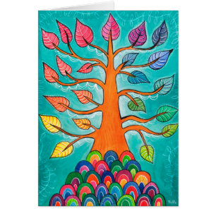 Carte de voeux Rainbow Color Hue Tree