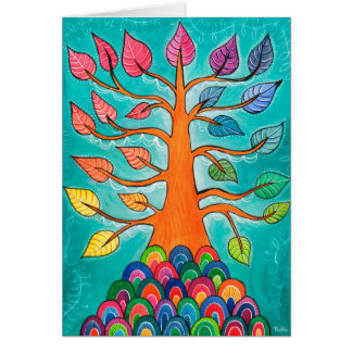 Carte de voeux Rainbow Color Hue Tree
