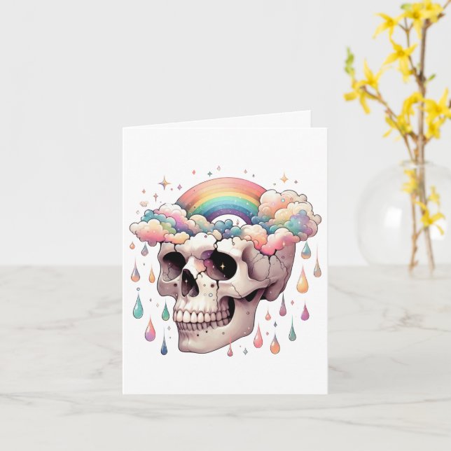 Carte de vœux Rainbow Dreams (vierge) (Fleur jaune)