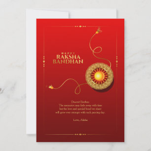 Carte de voeux Raksha Bandhan Red et Gold