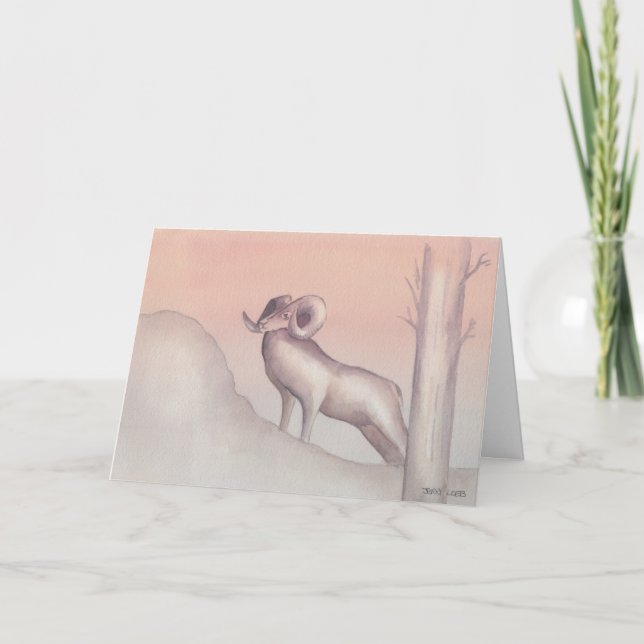Carte de voeux "Ram" Aquarelle (Devant)