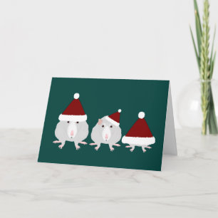 Carte de vœux Rats de Noël