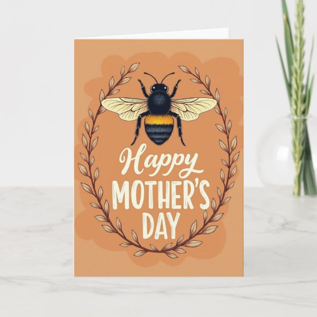 Carte de vœux rayée pour insecte joyeuse fête des  (Devant)
