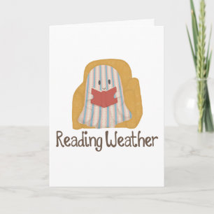 Carte de vœux Reading Weather   Amateur de livres