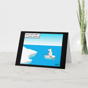 Carte de voeux Réchauffement climatique Ours Polai