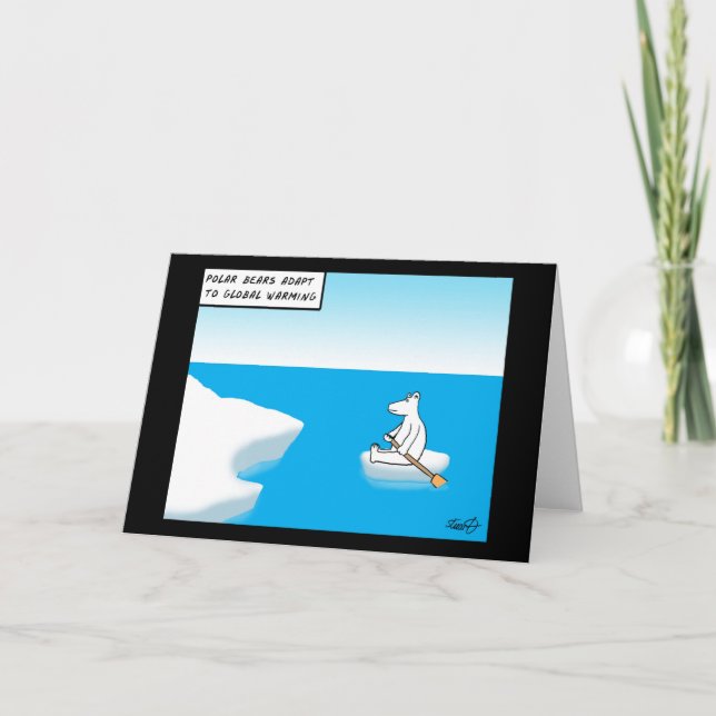 Carte de voeux Réchauffement climatique Ours Polai (Devant)