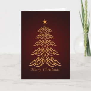 Carte de voeux Red Bell Christmas Tree