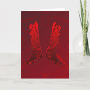 Carte de voeux Red Cowboy Boots