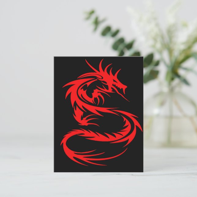 Carte de voeux Red Dragon Flat (Debout devant)
