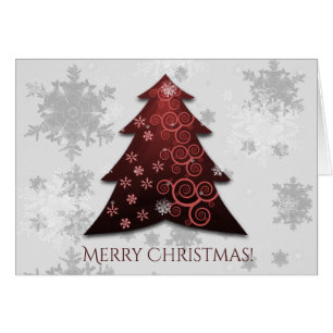 Carte de voeux Red Festive Christmas Tree