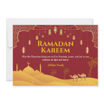 Carte de voeux Red & Gold Ramadan Moubarak