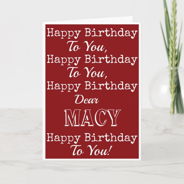 Carte de voeux Red Happy Birthday Song (Devant)
