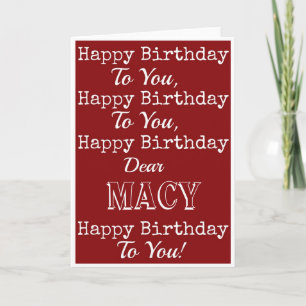 Carte de voeux Red Happy Birthday Song